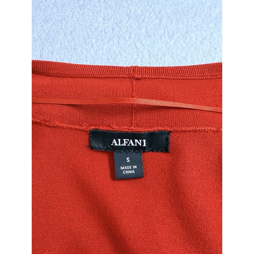 Alfani Womens S Red Rust Open Front Cardigan Bell Sleeve Bow Tie Cuff Flowy - Picture 4 of 5